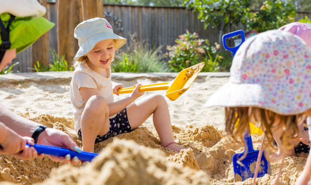 Children playing in sandpit at Branxton early education centre