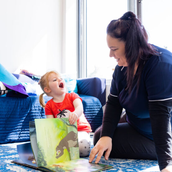 CONNEX student training to be an certificate III educator interacting with a child